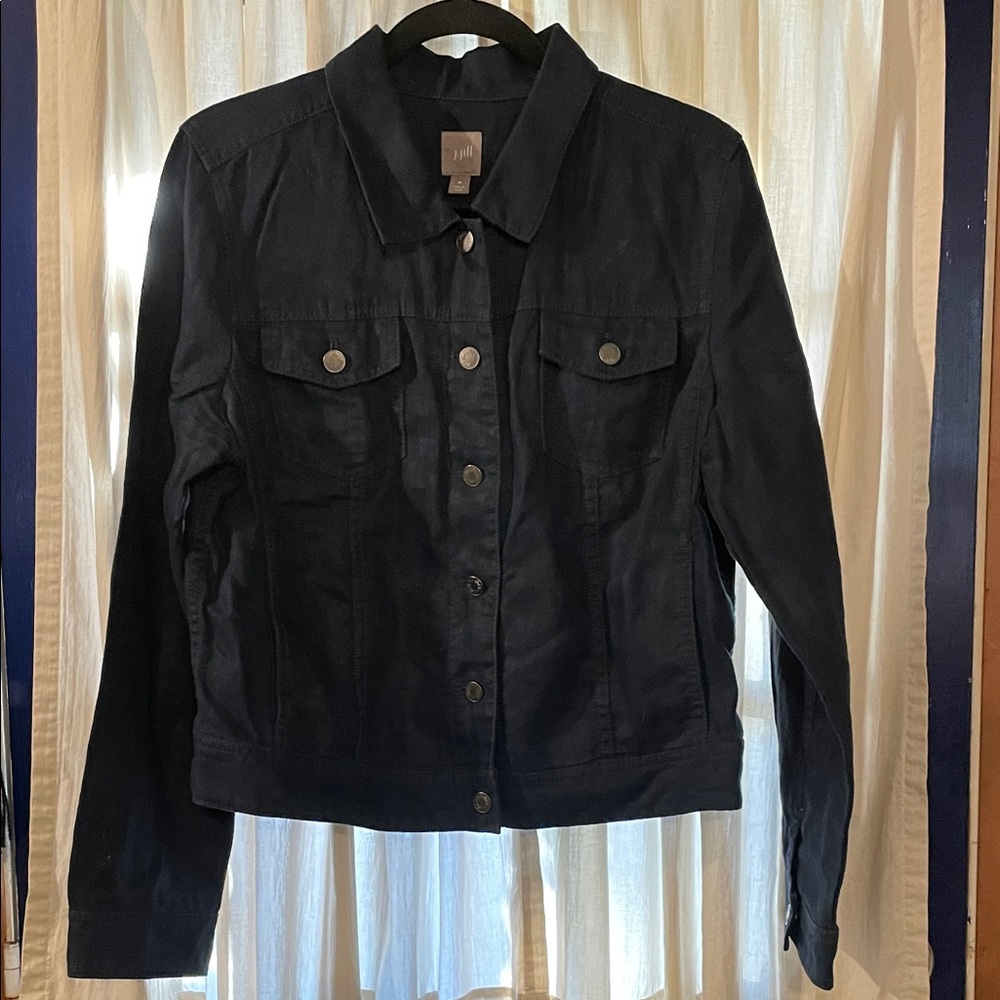 J. Jill Classic Navy Blue Jean Jacket